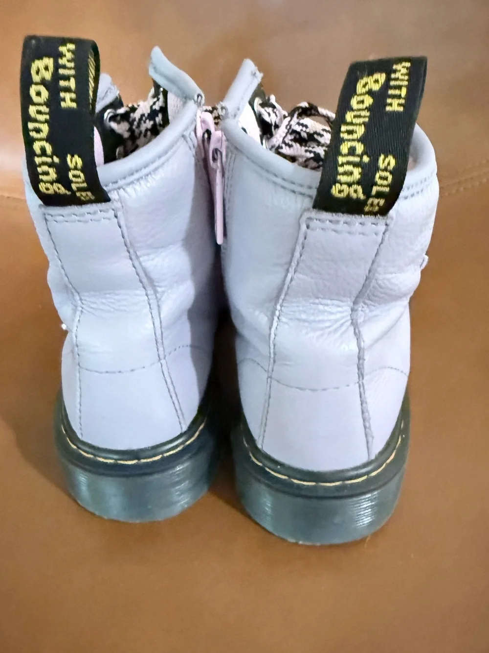 Dr. Martens Size 1 Light Lavender Leather Lace-Up Boots